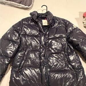 Moncler Glossy Dark Jacket with Logo